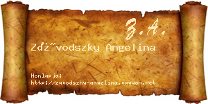 Závodszky Angelina névjegykártya